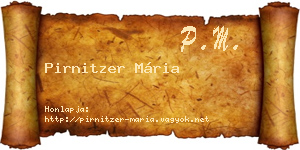 Pirnitzer Mária névjegykártya